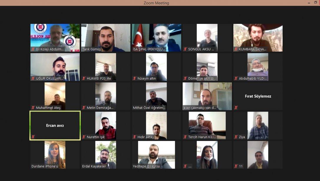 İlçe Milli Eğitim Müdürü İsa ŞİPAL, İpekyolu İlçesindeki Özel Okul/Kurum Müdürleri İle Telekonferans Toplantısı Yaptı