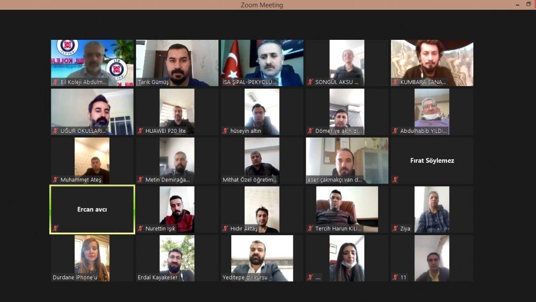 İlçe Milli Eğitim Müdürü İsa ŞİPAL, İpekyolu İlçesindeki Özel Okul/Kurum  Müdürleri İle Telekonferans Toplantısı Yaptı